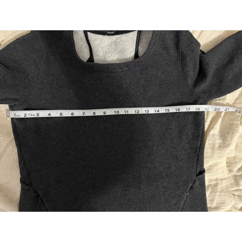 Lululemon &Go Endeavor long sleeve sweatshirt heathered black‎ back cutout 6